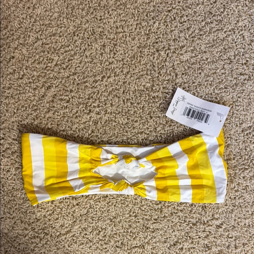 Dippin' Daisy's Vibrant Yellow and White Bikini Top
